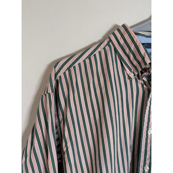 Vintage 90's Tommy Hilfiger Medium red green and white button down shirt - Picture 2 of 7